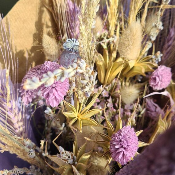 Evighedsbuket naturblomster lilla