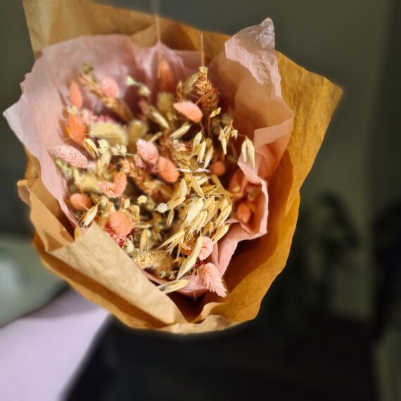 Evighedsbuket naturblomster lyserød