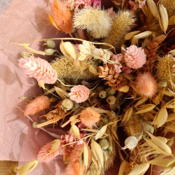 Evighedsbuket naturblomster lyserød