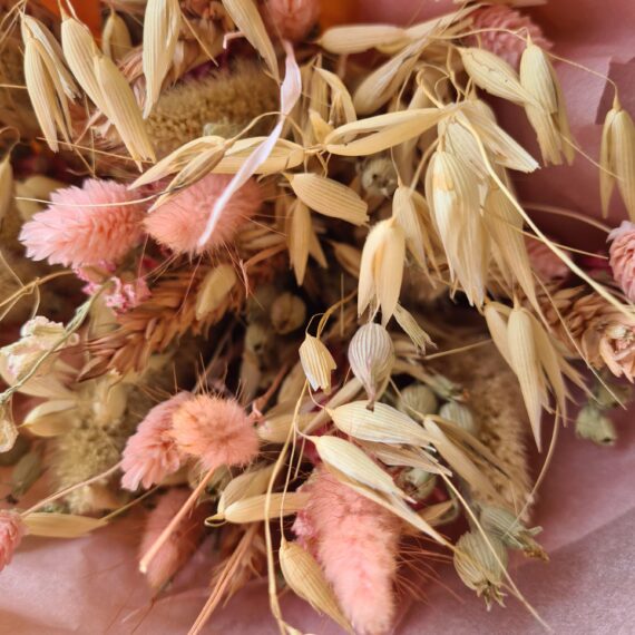Evighedsbuket naturblomster lyserød