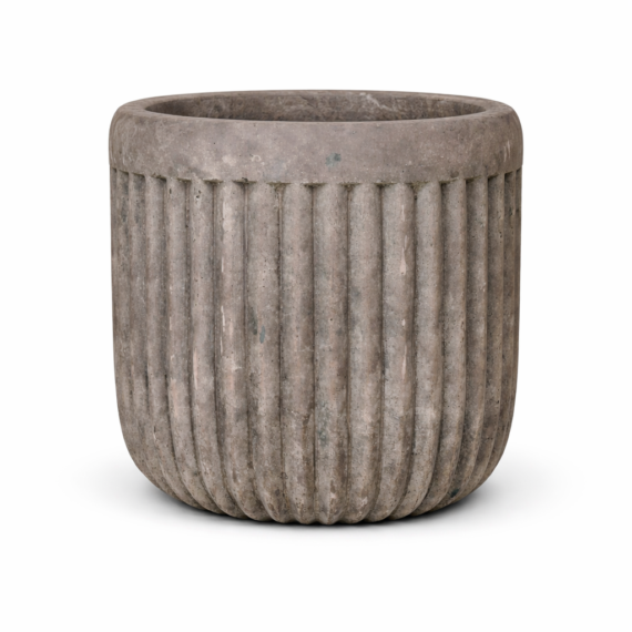 Rillet urtepotte - Patineret