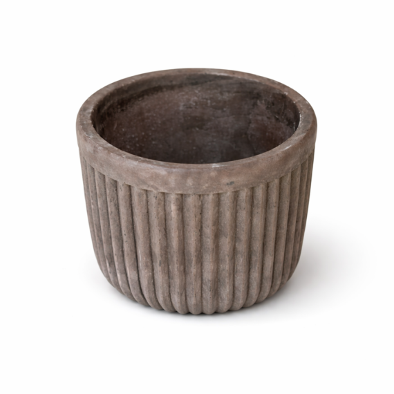 Rillet urtepotte - Patineret